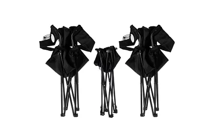 Kempingová sada, čierna - rybársky stôl + dve stoličky