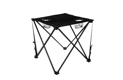 Kempingová sada, čierna - rybársky stôl + dve stoličky