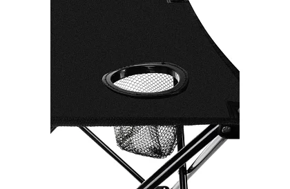 Kempingová sada, čierna - rybársky stôl + dve stoličky