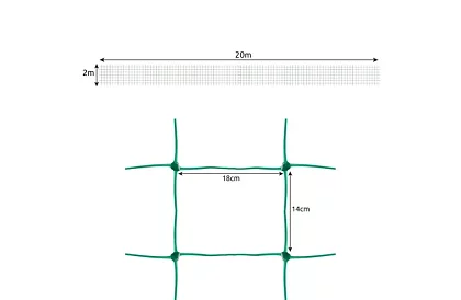 Sieťová podpora pre rastliny 2x20 m