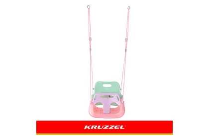 Detská farebná hojdačka 3 v 1 - do 30 kg - ružovo-zelená