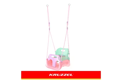 Detská farebná hojdačka 3 v 1 - do 30 kg - ružovo-zelená