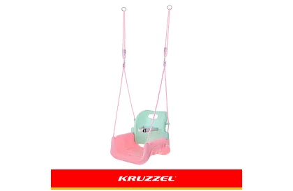 Detská farebná hojdačka 3 v 1 - do 30 kg - ružovo-zelená