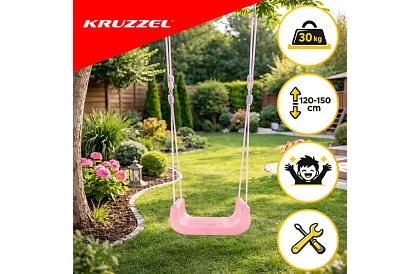 Detská farebná hojdačka 3 v 1 - do 30 kg - ružovo-zelená