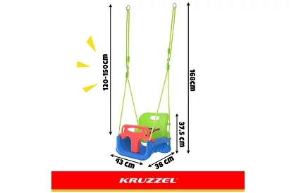 Detská farebná hojdačka 3 v 1 - do 30 kg - zelenomodrá