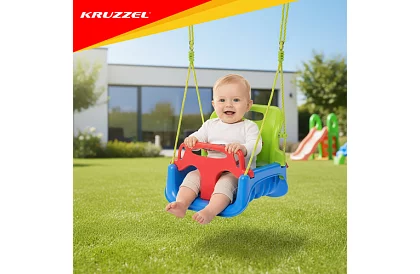 Detská farebná hojdačka 3 v 1 - do 30 kg - zelenomodrá