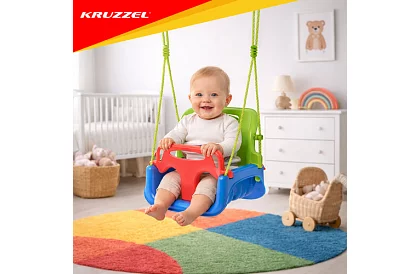 Detská farebná hojdačka 3 v 1 - do 30 kg - zelenomodrá