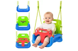 Detská farebná hojdačka 3 v 1 - do 30 kg - zelenomodrá