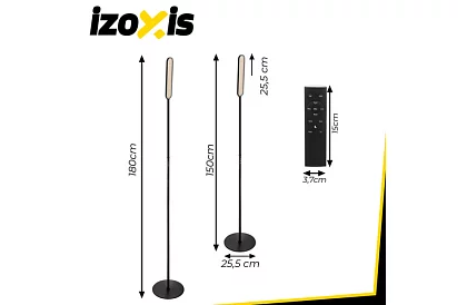LED stojaca stmievačka lampa 180 cm – čierna s diaľkovým ovládaním