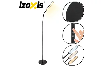 LED stojaca stmievačka lampa 180 cm – čierna s diaľkovým ovládaním