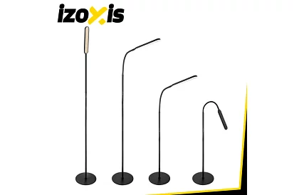 LED stojaca stmievačka lampa 180 cm – čierna s diaľkovým ovládaním