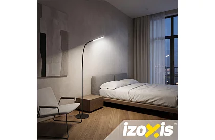 LED stojaca stmievačka lampa 180 cm – čierna s diaľkovým ovládaním