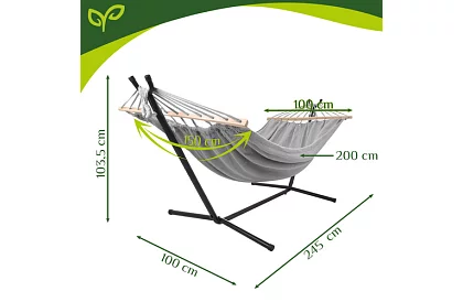 Záhradná hojdačka 200 × 150 cm + železný stojan do 250 kg