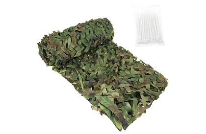 Vojenská maskovacia sieť 2x3 metre + 100 sťahovacích pásikov