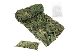Vojenská maskovacia sieť 2x3 metre + 100 sťahovacích pásikov