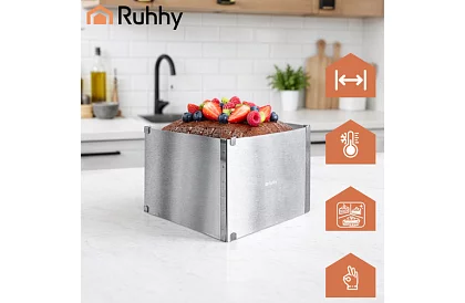 Nastaviteľná obdĺžniková forma na tortu 20–38 × 24–45 cm, výška 15 cm