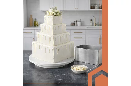 Nastaviteľná obdĺžniková forma na tortu 20–38 × 24–45 cm, výška 15 cm