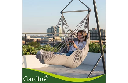 Záhradné závesné kreslo BOHO 2 v 1 - šedé