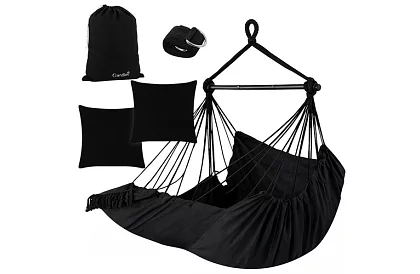 Záhradné závesné kreslo BOHO 2 v 1 - čierne