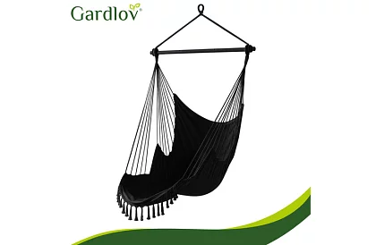 Záhradné závesné kreslo BOHO 2 v 1 - čierne