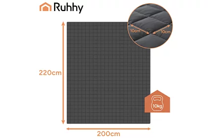 Záťažová antistresová prikrývka 10 kg – 200 × 220 cm