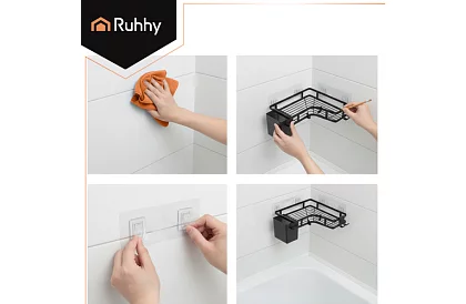 Rohová kúpeľňová polička - sada 2 kusy