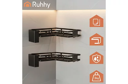 Rohová kúpeľňová polička - sada 2 kusy