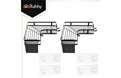 Rohová kúpeľňová polička - sada 2 kusy