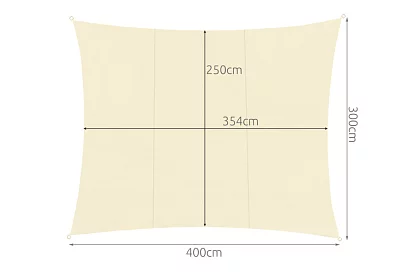 Stínící sluneční plachta 4 × 3 m – Béžová