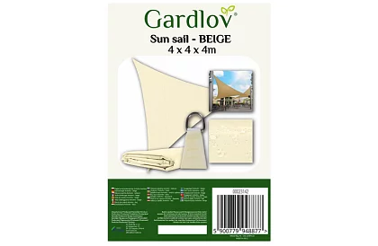 Stínící sluneční plachta trojúhelník 4 × 4 × 4 m – Béžová