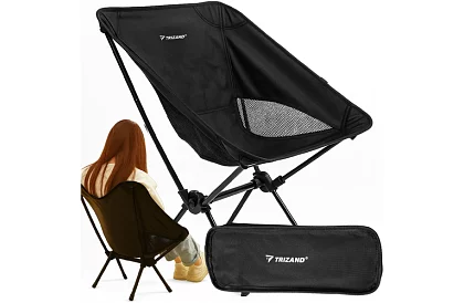 Skladacie kempingové kreslo do 120 kg – čierne