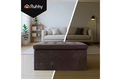 Sametový skladací úložný taburet 76 × 38 × 38 cm – šedý