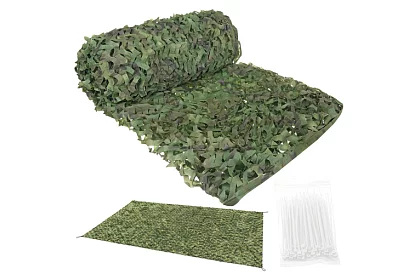 Vojenská maskovacia sieť 4 × 6 metrov + 100 sťahovacích pásikov