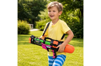 Vodná pištoľ 60 cm s nádržou 1,25 l – dostrel až 6 m