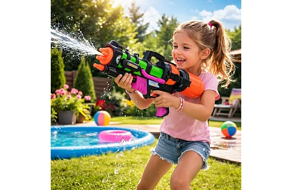 Vodná pištoľ 60 cm s nádržou 1,25 l – dostrel až 6 m