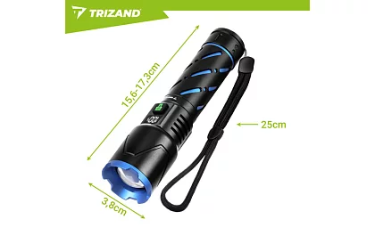 LED nabíjacia taktická svietidlo 800 lm, 5000 mAh