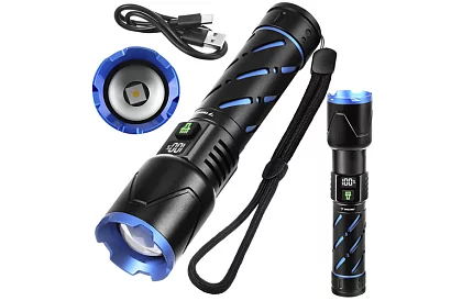 LED nabíjacia taktická svietidlo 800 lm, 5000 mAh