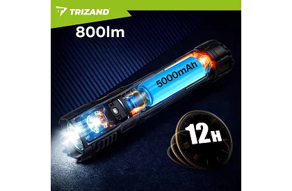 LED nabíjacia taktická svietidlo 800 lm, 5000 mAh