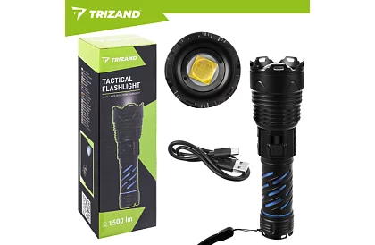 LED nabíjacia taktická svietidlo 1500 lm, 5000 mAh