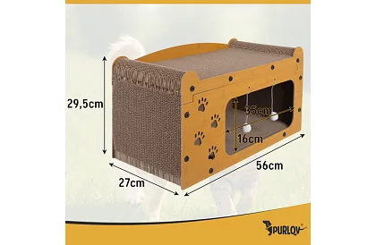 Škrabadlo a bouda pre mačky 3 v 1 – 29 × 55 × 29 cm