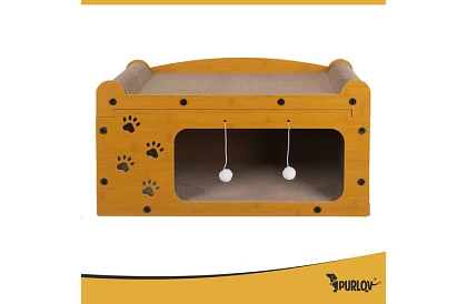 Škrabadlo a bouda pre mačky 3 v 1 – 29 × 55 × 29 cm