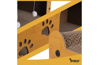 Škrabadlo a bouda pre mačky 3 v 1 – 29 × 55 × 29 cm