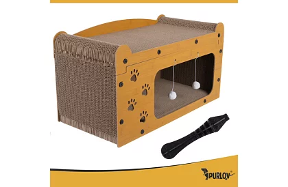 Škrabadlo a bouda pre mačky 3 v 1 – 29 × 55 × 29 cm