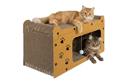 Škrabadlo a bouda pre mačky 3 v 1 – 29 × 55 × 29 cm