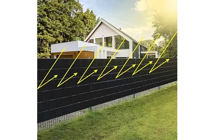 Stínící páska na plot čierna – panelová 450 g/m2 + klipy