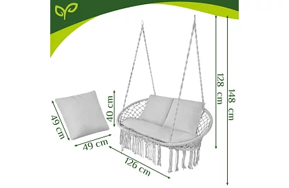 Záhradná dvojmiestna hojdačka s vankúšom
