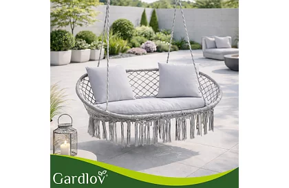 Záhradná dvojmiestna hojdačka s vankúšom