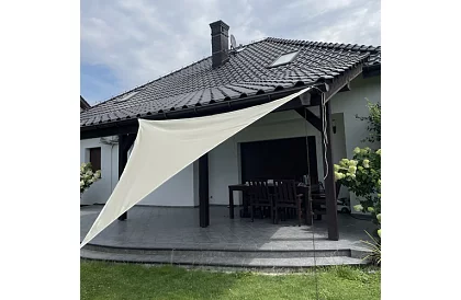 Stínící slnečná plachta trojuholník 3 × 3 × 3 m – béžová
