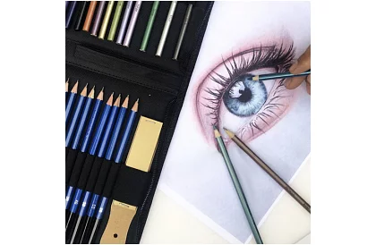 XXL Profesionálny set na skicovanie – 74 dielov v puzdre