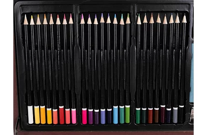 Sada na kreslenie v drevenej kufríku - 148 dielov